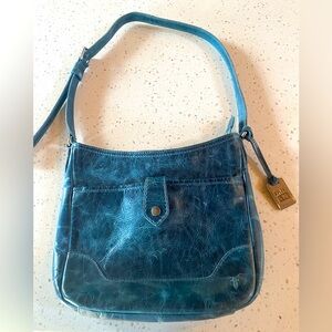 Frye Blue Leather Shoulder Bag